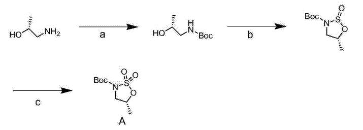 (R)-3-Boc-5-甲基-1,2,3-氧雜噻唑烷-2,2-二氧化物的制備路線