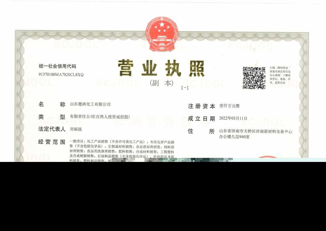 Business License Of EnterpriseLegal Person