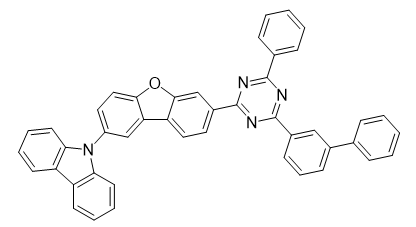 9-(7-(4-([1,1’-bipheny1]-3-yl)-6-phenyl1,3,5-triazin-2-yl)dibenzo[b,d]furan-2-yl)9H-carbazole