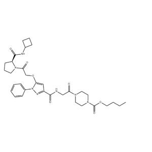 1-Piperazinecarboxylic acid, 4-[2-[[[5-[2-[(2S)-2-[(cyclobutylamino)carbonyl]-1-pyrrolidinyl]-2-oxoethoxy]-1-phenyl-1H-pyrazol-3-yl]carbonyl]amino]acetyl]-, butyl ester