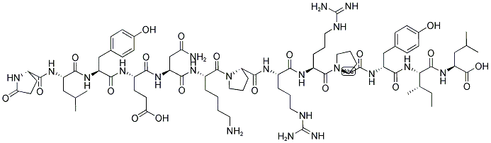 PYR-LEU-TYR-GLU-ASN-LYS-PRO-ARG-ARG-PRO-D-TYR-ILE-LEU-OH Structure