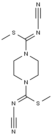 DIMETHYL N1,N4-DICYANOTETRAHYDRO-1,4-PYRAZINEDICARBIMIDOTHIOATE Struktur