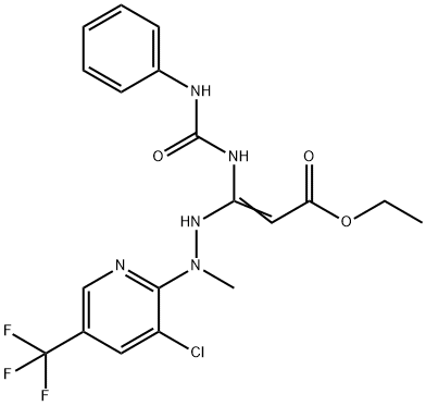 ETHYL 3-[(ANILINOCARBONYL)AMINO]-3-(2-[3-CHLORO-5-(TRIFLUOROMETHYL)-2-PYRIDINYL]-2-METHYLHYDRAZINO)ACRYLATE Struktur