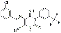 5-(1-AZA-2-(3-CHLOROPHENYL)VINYL)-4-IMINO-2-OXO-3-(3-(TRIFLUOROMETHYL)PHENYL)-1H-1,3-DIAZINE-6-CARBONITRILE Struktur