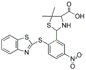 2-(2-BENZOTHIAZOL-2-YLTHIO-5-NITROPHENYL)-5,5-DIMETHYL-1,3-THIAZOLIDINE-4-CARBOXYLIC ACID|