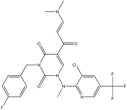1-[[3-CHLORO-5-(TRIFLUOROMETHYL)-2-PYRIDINYL](METHYL)AMINO]-5-[3-(DIMETHYLAMINO)ACRYLOYL]-3-(4-FLUOROBENZYL)-2,4(1H,3H)-PYRIMIDINEDIONE Struktur