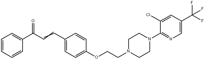 3-[4-(2-(4-[3-CHLORO-5-(TRIFLUOROMETHYL)-2-PYRIDINYL]PIPERAZINO)ETHOXY)PHENYL]-1-PHENYL-2-PROPEN-1-ONE Structure