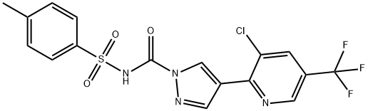 N-((4-[3-CHLORO-5-(TRIFLUOROMETHYL)-2-PYRIDINYL]-1H-PYRAZOL-1-YL)CARBONYL)-4-METHYLBENZENESULFONAMIDE Struktur