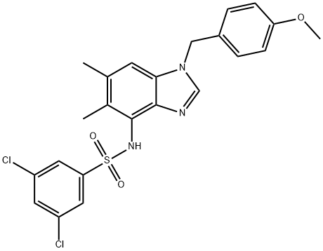3,5-DICHLORO-N-[1-(4-METHOXYBENZYL)-5,6-DIMETHYL-1H-1,3-BENZIMIDAZOL-4-YL]BENZENESULFONAMIDE Struktur