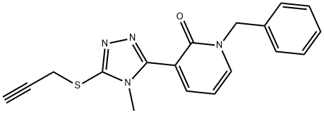 1-BENZYL-3-[4-METHYL-5-(2-PROPYNYLSULFANYL)-4H-1,2,4-TRIAZOL-3-YL]-2(1H)-PYRIDINONE Struktur
