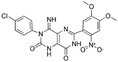 6-(4,5-DIMETHOXY-2-NITROPHENYL)-3-(4-CHLOROPHENYL)-4-IMINO-1,3,7-TRIHYDRO-5,7-DIAZAQUINAZOLINE-2,8-DIONE Structure
