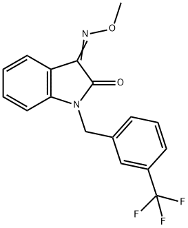 1-[3-(TRIFLUOROMETHYL)BENZYL]-1H-INDOLE-2,3-DIONE 3-(O-METHYLOXIME) Structure