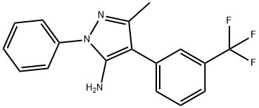 3-METHYL-1-PHENYL-4-[3-(TRIFLUOROMETHYL)PHENYL]-1H-PYRAZOL-5-AMINE, 321385-93-7, 結(jié)構(gòu)式