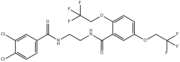 N-(2-[(3,4-DICHLOROBENZOYL)AMINO]ETHYL)-2,5-BIS(2,2,2-TRIFLUOROETHOXY)BENZENECARBOXAMIDE Struktur