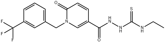 N-ETHYL-2-((6-OXO-1-[3-(TRIFLUOROMETHYL)BENZYL]-1,6-DIHYDRO-3-PYRIDINYL)CARBONYL)-1-HYDRAZINECARBOTHIOAMIDE Struktur
