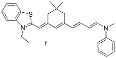 2-((5,5-DIMETHYL-3-(4-(METHYLPHENYLAMINO)-1,3-BUTADIENYL)-2-CYCLOHEXEN-1-YLIDENE)METHYL)-3-ETHYL-BENZOTHIAZOLIUM IODIDE Struktur