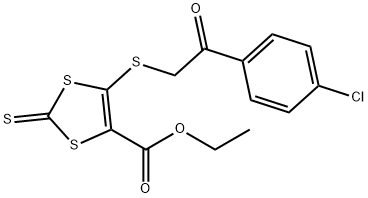 ETHYL 5-([2-(4-CHLOROPHENYL)-2-OXOETHYL]SULFANYL)-2-THIOXO-1,3-DITHIOLE-4-CARBOXYLATE Struktur