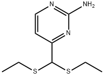 4-[BIS(ETHYLSULFANYL)METHYL]-2-PYRIMIDINAMINE Structure