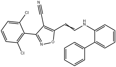 5-[2-([1,1'-BIPHENYL]-2-YLAMINO)VINYL]-3-(2,6-DICHLOROPHENYL)-4-ISOXAZOLECARBONITRILE Struktur