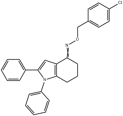 1,2-DIPHENYL-1,5,6,7-TETRAHYDRO-4H-INDOL-4-ONE O-(4-CHLOROBENZYL)OXIME Structure