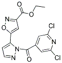 ETHYL 5-(1-[(2,6-DICHLORO-4-PYRIDYL)CARBONYL]-1H-PYRAZOL-5-YL)ISOXAZOLE-3-CARBOXYLATE Struktur