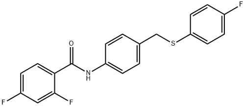 2,4-DIFLUORO-N-(4-([(4-FLUOROPHENYL)SULFANYL]METHYL)PHENYL)BENZENECARBOXAMIDE Struktur