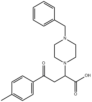 2-(4-BENZYLPIPERAZINO)-4-(4-METHYLPHENYL)-4-OXOBUTANOIC ACID Struktur