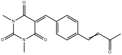 1,3-DIMETHYL-5-([4-(3-OXO-1-BUTENYL)PHENYL]METHYLENE)-2,4,6(1H,3H,5H)-PYRIMIDINETRIONE Struktur