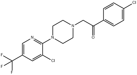 1-(4-CHLOROPHENYL)-2-(4-[3-CHLORO-5-(TRIFLUOROMETHYL)-2-PYRIDINYL]PIPERAZINO)-1-ETHANONE Struktur