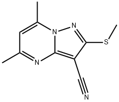 5,7-DIMETHYL-2-(METHYLSULFANYL)PYRAZOLO[1,5-A]PYRIMIDINE-3-CARBONITRILE Struktur