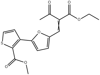 METHYL 3-(5-[2-(ETHOXYCARBONYL)-3-OXO-1-BUTENYL]-2-FURYL)-2-THIOPHENECARBOXYLATE Structure
