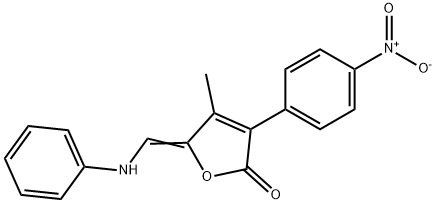 5-(ANILINOMETHYLENE)-4-METHYL-3-(4-NITROPHENYL)-2(5H)-FURANONE Structure