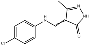 4-[(4-CHLOROANILINO)METHYLENE]-5-METHYL-2,4-DIHYDRO-3H-PYRAZOL-3-ONE Structure