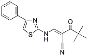 2-(2,2-DIMETHYLPROPANOYL)-3-((4-PHENYL(2,5-THIAZOLYL))AMINO)PROP-2-ENENITRILE