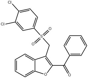 (3-([(3,4-DICHLOROPHENYL)SULFONYL]METHYL)-1-BENZOFURAN-2-YL)(PHENYL)METHANONE Struktur
