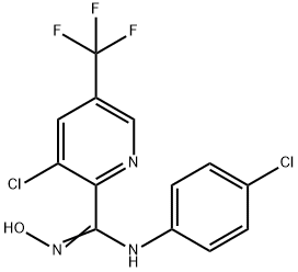 3-CHLORO-N-(4-CHLOROPHENYL)-N'-HYDROXY-5-(TRIFLUOROMETHYL)-2-PYRIDINECARBOXIMIDAMIDE Struktur