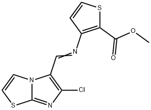 METHYL 3-([(6-CHLOROIMIDAZO[2,1-B][1,3]THIAZOL-5-YL)METHYLENE]AMINO)-2-THIOPHENECARBOXYLATE Structure