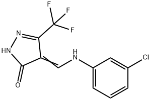 4-[(3-CHLOROANILINO)METHYLENE]-5-(TRIFLUOROMETHYL)-2,4-DIHYDRO-3H-PYRAZOL-3-ONE Struktur
