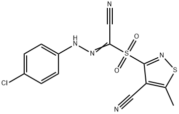 3-([2-(4-CHLOROPHENYL)(CYANO)CARBOHYDRAZONOYL]SULFONYL)-5-METHYL-4-ISOTHIAZOLECARBONITRILE Struktur