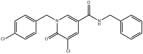 N-BENZYL-5-CHLORO-1-(4-CHLOROBENZYL)-6-OXO-1,6-DIHYDRO-3-PYRIDINECARBOXAMIDE Struktur