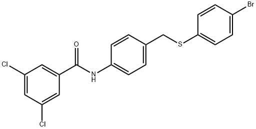 N-(4-([(4-BROMOPHENYL)SULFANYL]METHYL)PHENYL)-3,5-DICHLOROBENZENECARBOXAMIDE Structure