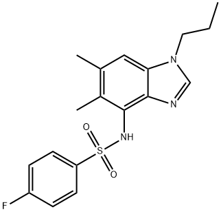 N-(5,6-DIMETHYL-1-PROPYL-1H-1,3-BENZIMIDAZOL-4-YL)-4-FLUOROBENZENESULFONAMIDE Struktur