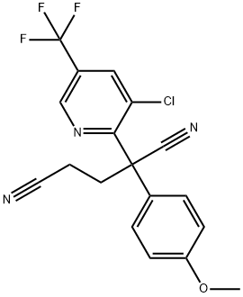 2-[3-CHLORO-5-(TRIFLUOROMETHYL)-2-PYRIDINYL]-2-(4-METHOXYPHENYL)PENTANEDINITRILE Struktur