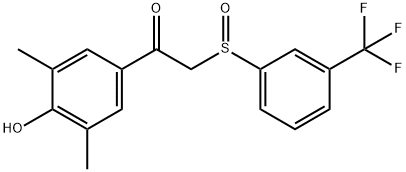 1-(4-HYDROXY-3,5-DIMETHYLPHENYL)-2-([3-(TRIFLUOROMETHYL)PHENYL]SULFINYL)-1-ETHANONE Struktur
