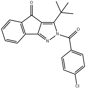 3-(TERT-BUTYL)-2-((4-CHLOROPHENYL)CARBONYL)INDENO[3,2-C]PYRAZOL-4-ONE Structure