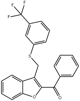 PHENYL[3-(([3-(TRIFLUOROMETHYL)PHENYL]SULFANYL)METHYL)-1-BENZOFURAN-2-YL]METHANONE Struktur