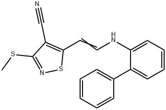 5-[2-([1,1'-BIPHENYL]-2-YLAMINO)VINYL]-3-(METHYLSULFANYL)-4-ISOTHIAZOLECARBONITRILE Struktur