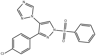 1-[3-(4-CHLOROPHENYL)-1-(PHENYLSULFONYL)-1H-PYRAZOL-4-YL]-1H-1,2,4-TRIAZOLE Struktur