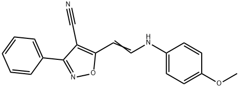 5-[2-(4-METHOXYANILINO)VINYL]-3-PHENYL-4-ISOXAZOLECARBONITRILE Struktur