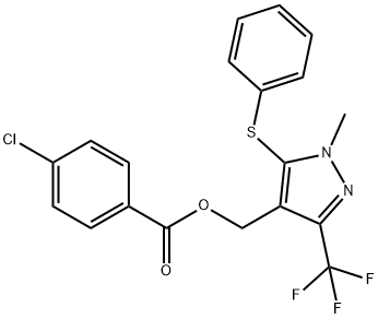 [1-METHYL-5-(PHENYLSULFANYL)-3-(TRIFLUOROMETHYL)-1H-PYRAZOL-4-YL]METHYL 4-CHLOROBENZENECARBOXYLATE Structure